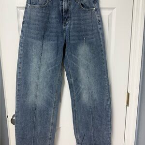 Fashion Nova women's high-waisted, wide-leg denim jeans., Classic Blue , size 9